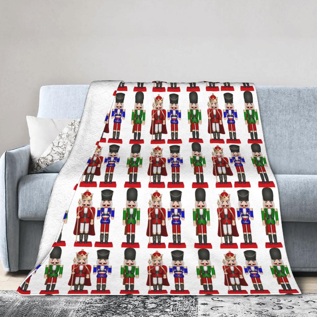 Christmas Nutcracker Flannel Blankets Spring  Soft Throw Blanket for Girls Boys Living Room Print Bedspread Sofa Bed Cover