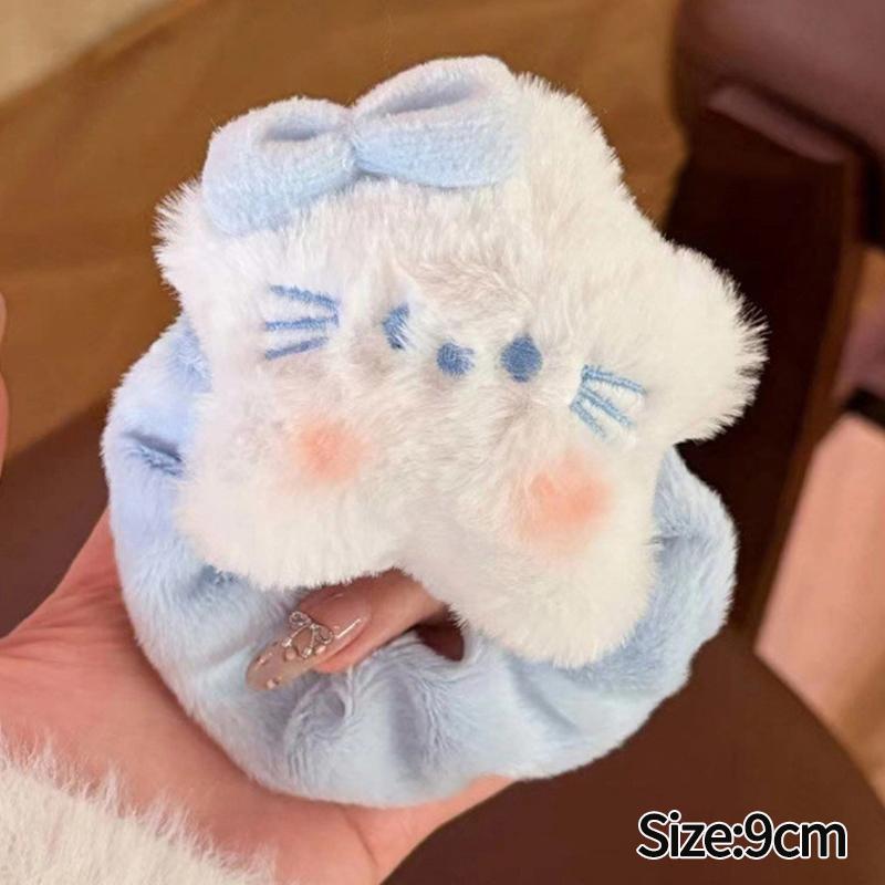  Cartoon Hairband Face Wash Makeup Hairband  Kuromi Plush Absorbent Headband Plush Towel Headband Decoration