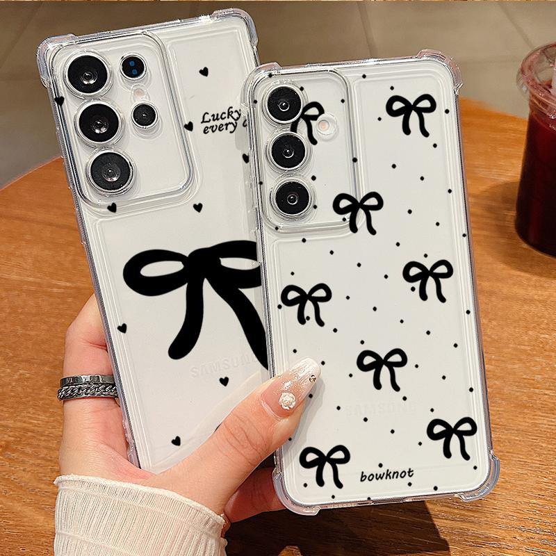 Bowknot Pattern Phone Case For Samsung Galaxy A57 A37 A17 A56 A16 A55 A36 A26 A15 A35 A54 A53 5G Clear Shockproof Soft TPU Cover