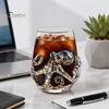 Handgefertigtes Künstlerisches Glasware Oktopus Glasbecher, 350ml Stielloses Weinglas, Wal Delfin Schildkröte Lebendiges Tentakel Design Becher Meeresbewohner Trinken