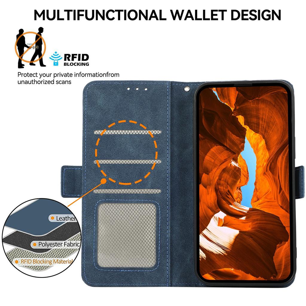 ABEEL For Xiaomi Redmi Turbo 4 Pro 5G/Poco F7 5G Case PU Leather Folio Stand View RFID Blocking Phone Cover