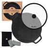 JHQ Eisenplatte Multi-Grillplatte, Authentisch, Induktions- und Direktwärmegeeignet, Leicht, Küche und Außenbereich, Bratpfanne/Grillpfanne (Schwarz – F
