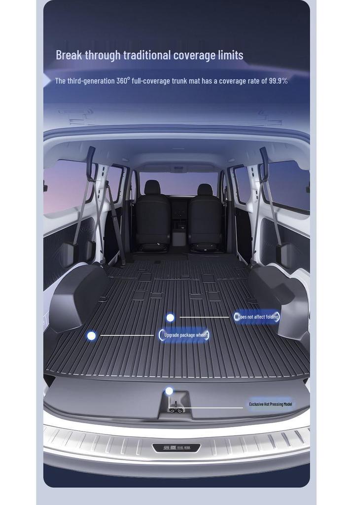 Durable TPE Rear Wheel Hub Full Coverage Car Floor Mats for Wuling Zhengcheng.