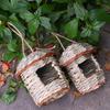 Birdhouse Square Mouth Handwoven Grass Bird Nest Parrot Hatching Outdoor Garden Hanging Hatching Breeding House Bird Accessory