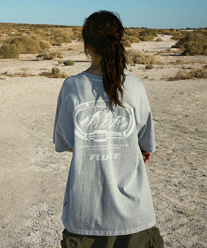 Peullukeu Carabiner Pigment Short Sleeve T-Shirt Light Grey Fst744