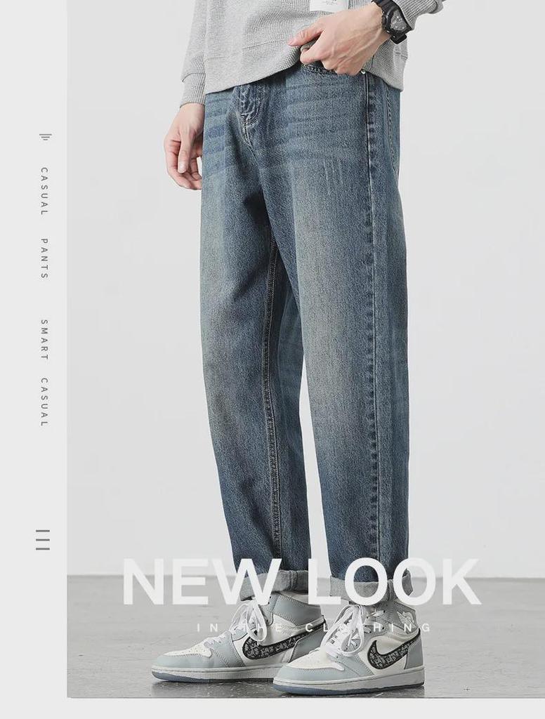 Men's Blue Ansica Spring Straight Jeans 5515 - Trendy All-Match Casual Trousers