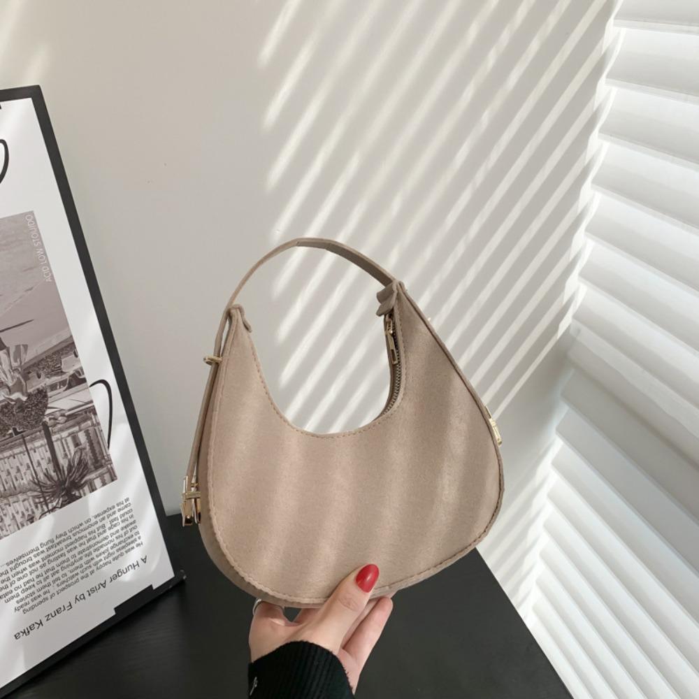 

Корейський стиль сумка-півмісяць плечова сумочка сумка під пахву модна фетрова сумочка жіноча хакі