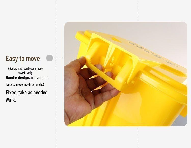 R4 Durable 15-Year Medical Waste Bin, Yellow, Large Capacity with Lid, for Hospitals and Clinics