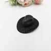Mini Neon Glitter Cowboy Hat Hair Clip Glowing Disco Party Decoration Accessories 10 cm Holographic Party Disco Supplies