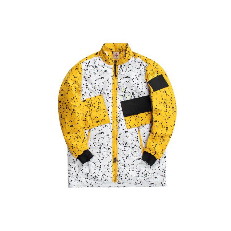 Nike Giacca Uomo ACG Isolata con Schizzi di Inchiostro e Cuciture Giacca Uomo Bianco Giallo AQ3531-100