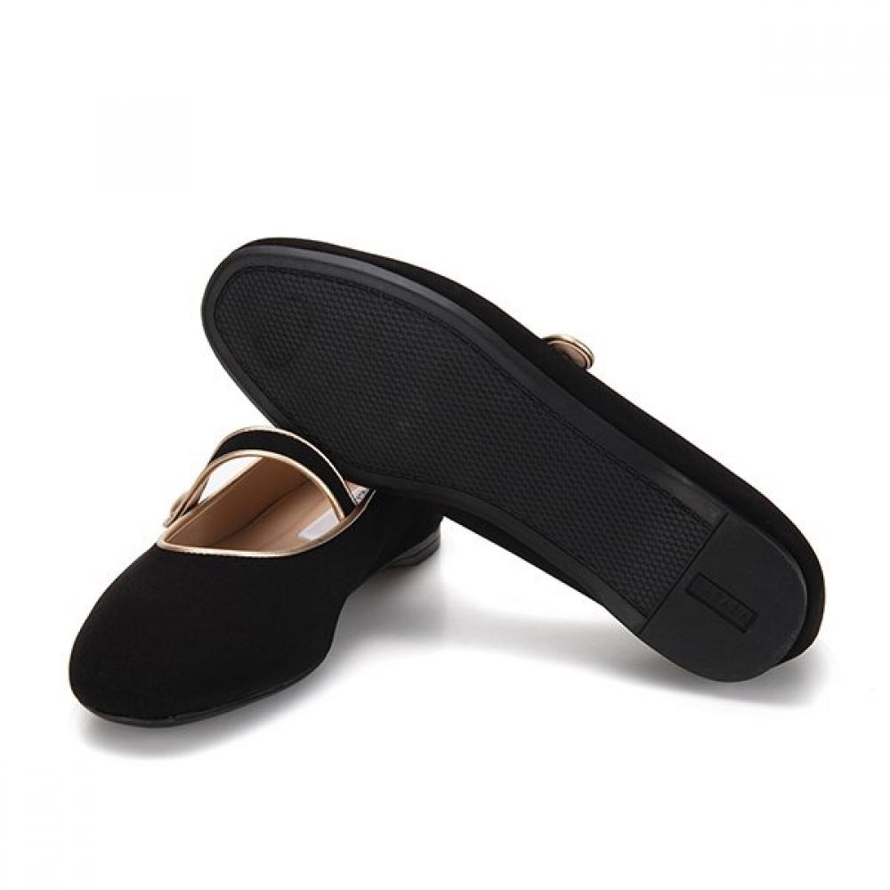 BARBARA Color Block Fabric Mary Jane Flat Bbf101bk