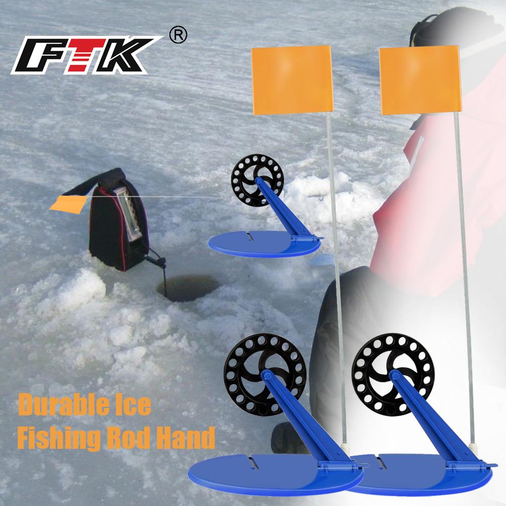 FTK Ice Fishing Flag Convenient Braking System Winter Ice Fishing Flag Indicator Ice Fishing Disc Equipment Tackle Tool