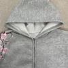 European and American autumn and winter personalized street flower embroidery retro men's and women's hooded cardigan