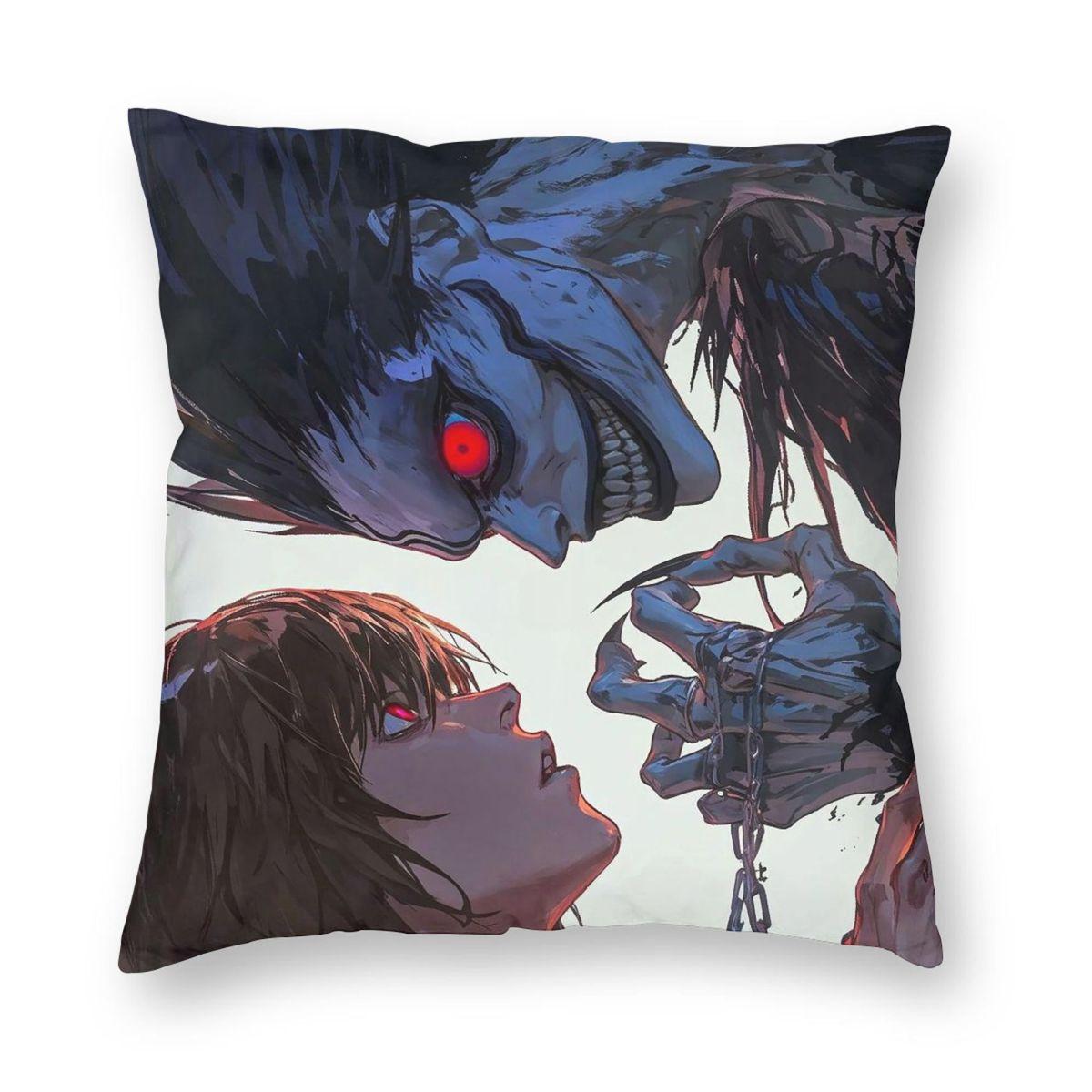 

Death Anime Note Square Pillowcase Pillow Cover Cushion Zip Decorative Comfort Throw Pillow for Home Car 12x12Inch