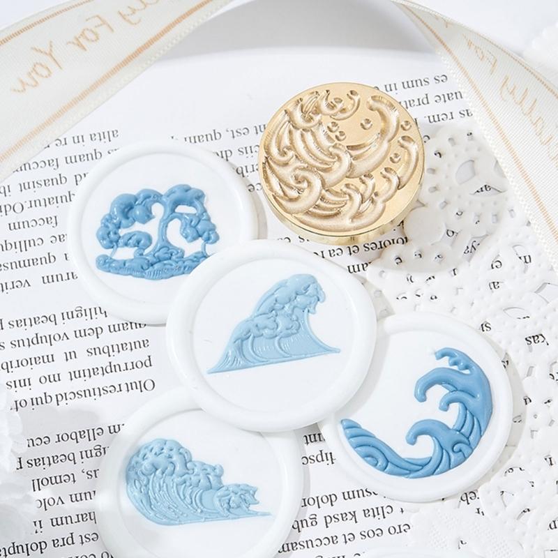 Welliges Texturiertes Wachssiegel Stempelkopf Metall Wachsstempelkopf für Valentinstagskarte Geburtstagskarte Einladungen Umschlag