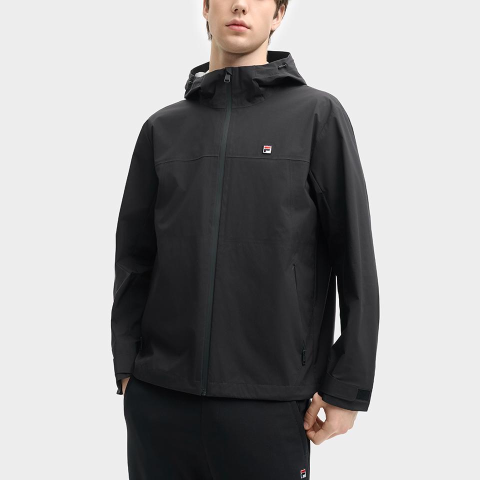 Fila Heritage Fashion Casual Woven Hooded Loose Long Sleeve Jacket Men Jacket Black F11M528704F-BK