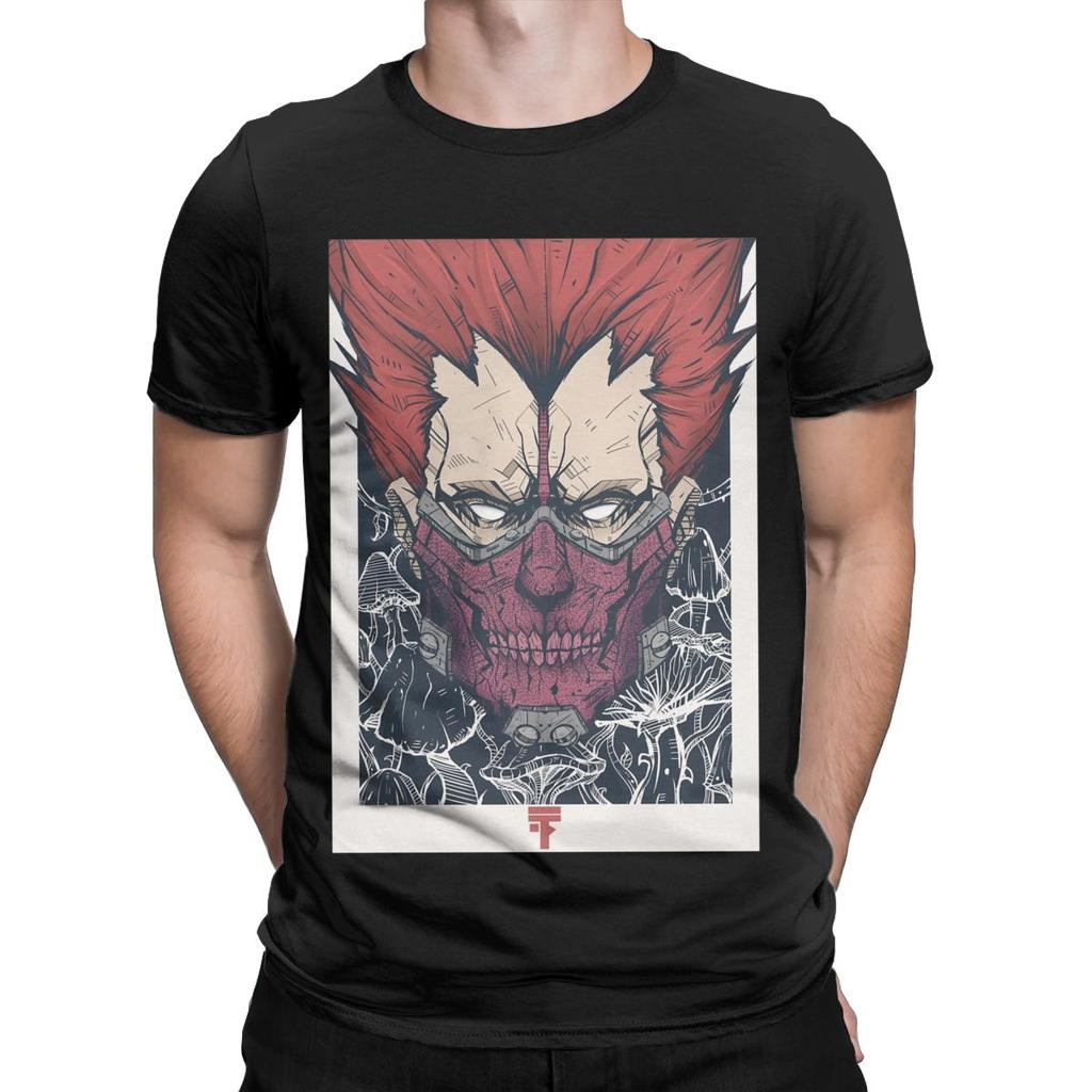 Men's T Shirts Anime Vintage Tees Short Sleeve Round Collar T-Shirts Pure Cotton Printed Tops