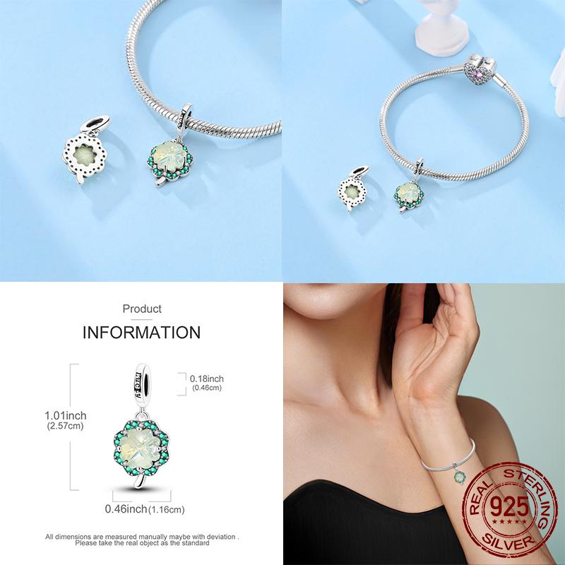 Vierblättriges Kleeblatt Serie Original Charms Kupfer Charms Perlen Passen Armband Herstellung Modeschmuck