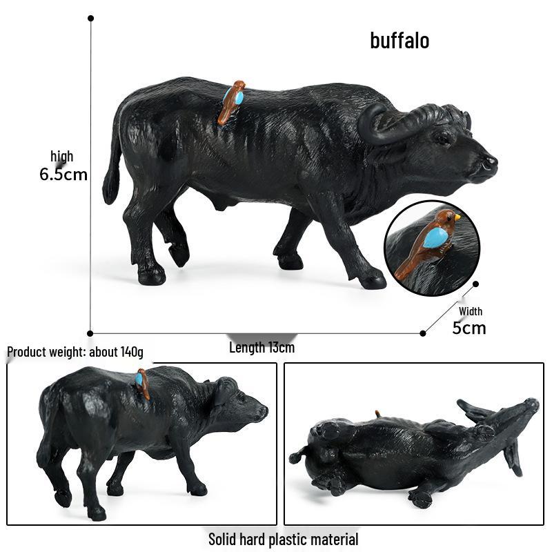 Realistic Farm Animal Model Set: Dairy Cow, Simmental Bull, Yellow Cattle, Fighting Bull, Water Buffalo, Yak