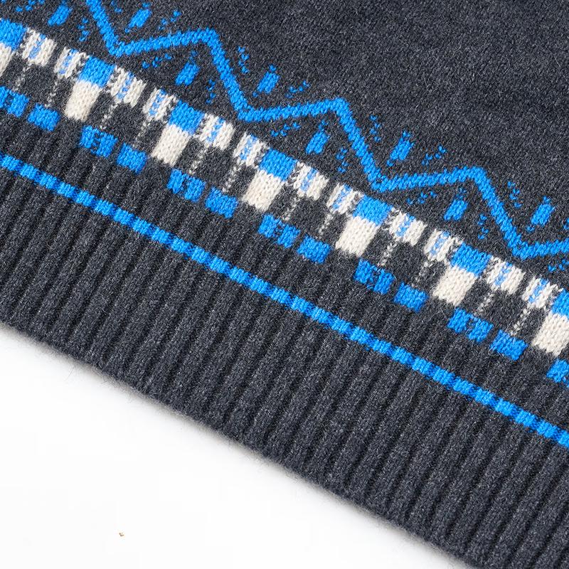 Tianshan Women's 100% Cashmere Half-Zip Fair Isle Sweater