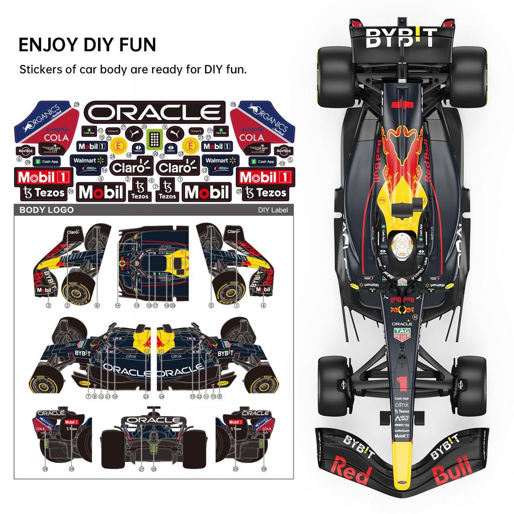 Rastar F1 Red Bull Racing Oracle Red Bull Racing Car F1 RB 18 Remote Control Car New 2022 Red Bull Racing Car First Class Equation Max 1/12 Car,