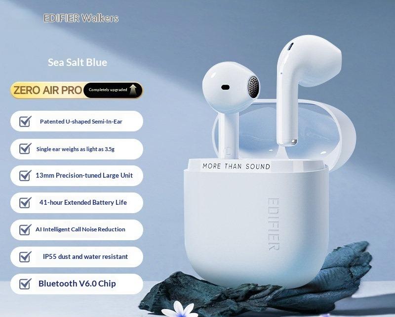 Edifier ZeroAir Pro Earphones HiFi Sound Quality Bluetooth 6.0 Noise-Canceling Bluetooth Headphones for Long Wear Sports Gifts