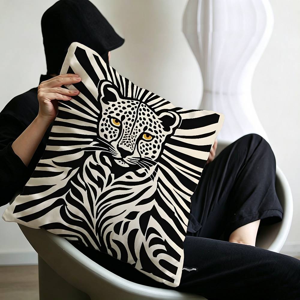 Fashion cool Leopard Print Pillow Anime Pillow Sofa Bed Head Pillow Cover Cushion Cover 45x45 cm Fashion