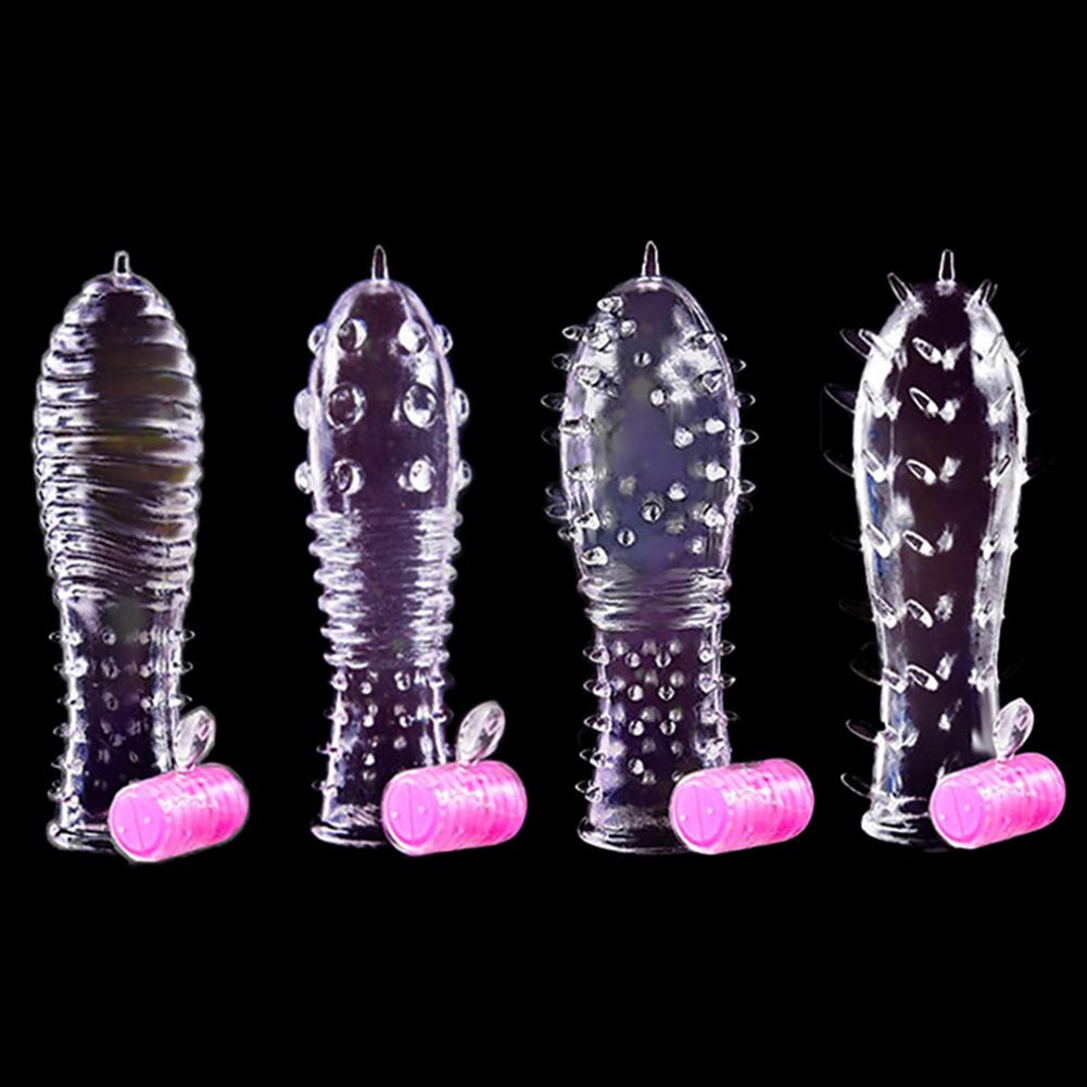 Vibrator Penis Lock Condom Ring Thread Sleeve Dotted Sex Toy