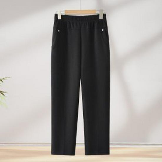 

2026 Early Spring Elastic Waist High-Waisted Straight Leg Pants for Middle-Aged and Elderly Women - Casual Loose Stretch Wide Leg Trousers 4XL