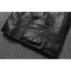 Chinese Size Long Men Leather Coat Genuine Soft Cow Leather Classic Double Breasted Turn Down Collar Leather Jackets For Men Clothing Autumn
