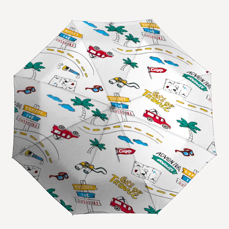 Cute Cars Theme Automatic Umbrella, Lightweight & Portable, 8 Rib, Perfect for Outdoor Travel, Birthdays, Christmas, Gifts.