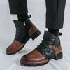 Martin Stiefel Herren Winter Kurzstiefel High-Top Lederschuhe Herren Britischer Stil Übergröße Herren Chelsea Boots Trendige Lederstiefel