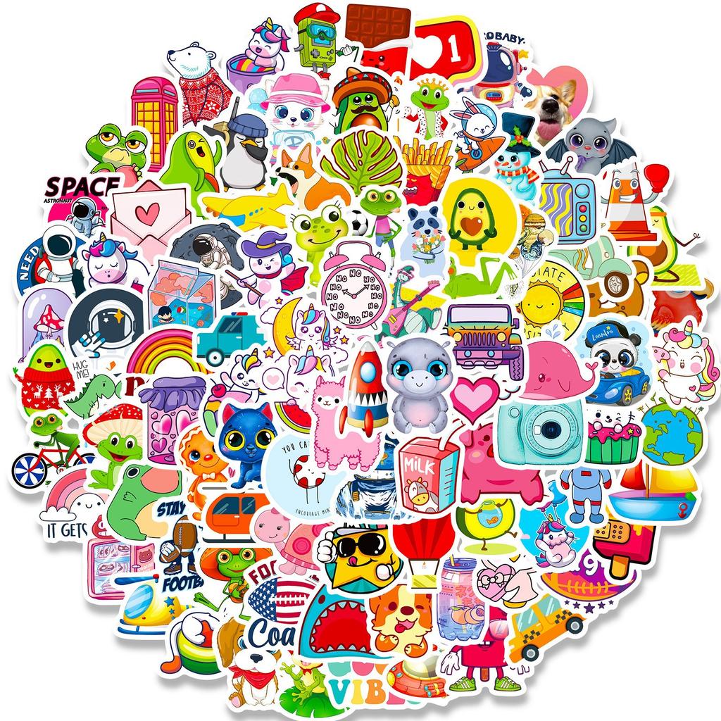 100 Small Size 4cm List Small Fresh Ins Style Mixed Graffiti Children's Card