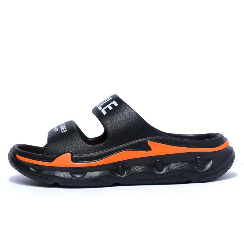 Sommer Hohle Geschlossene Zehen Rutschfeste Sandalen Weichsohlige SandalenMänner Leichtgewichtige Dicksohlige Gartenschuhe 38 black