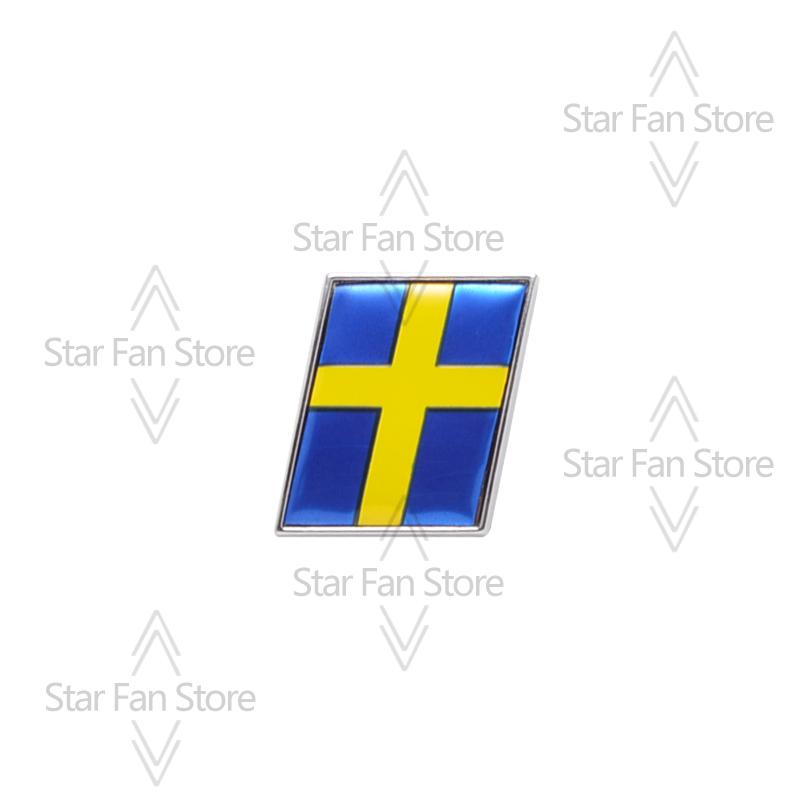 Metall Für TWIN ENGINE OCEAN RACE Entwickelter Elchtest R Design Schweden Flagge Abzeichen 3D Aufkleber Auto Kofferraum Karosserie Emblem Aufkleber