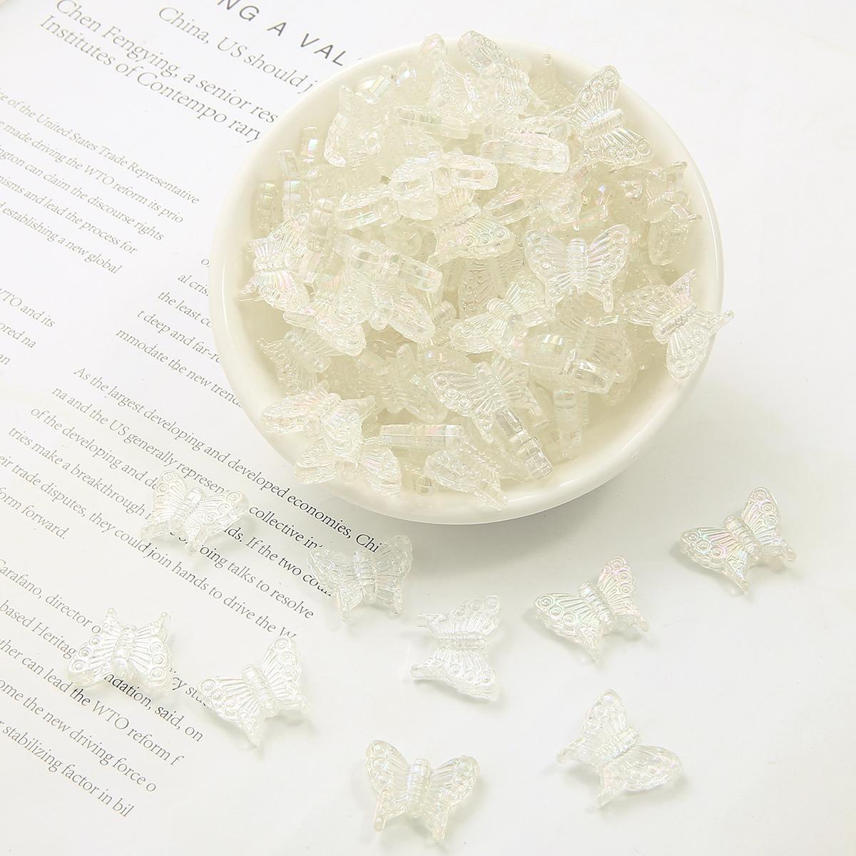 

1000pcs Acrylic Colorful Butterfly Beads For DIY Necklace Bracelet Jewelry Accessories белый