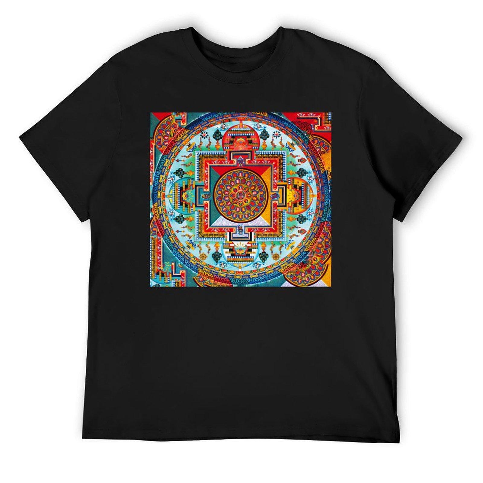 

Buddhist Mandala 28 T-Shirt blue archive designer shirts oversized graphic tee oversized t shirt men 4XL