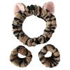 1set Elastic Women Shower Hairband & Wristband Cute Kitten Plush Face Wash Hairband Home Makeup Headband Wristband