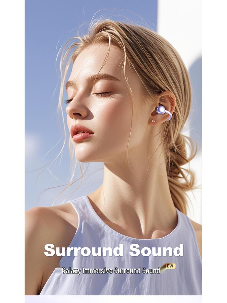 Cross-Border AI Smart-Translation Bone Conduction Bluetooth Headphones: Clip-On, Wireless, Long Battery Life, Noise-Canceling Sports Design.