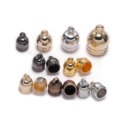 50 teile/los End Spitze Quaste Kappen Perlen Halskette Runde Lederband Crimps end Kappen Verschluss Für Schmuck Finden DIY liefert