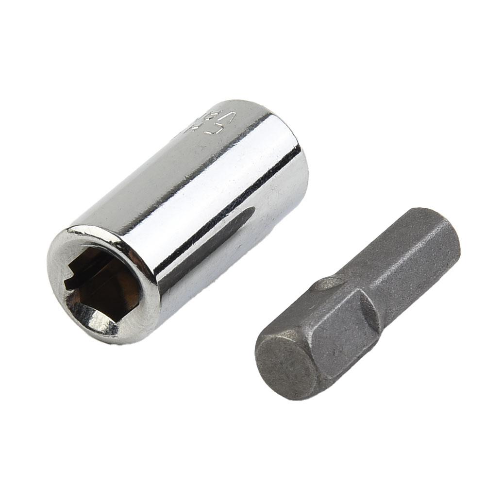 1/4 Square Drive To 1/4 Hex Shank Socket+1/4 Drill Socket Adapter Square Driver Tool For Quick Change Power Tool Parts