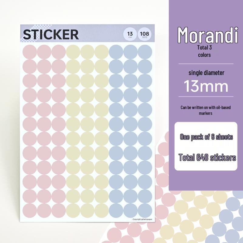 Colorful Self-Adhesive Numbered Dot Stickers for Kids - Round Index Labels for Kindergarten