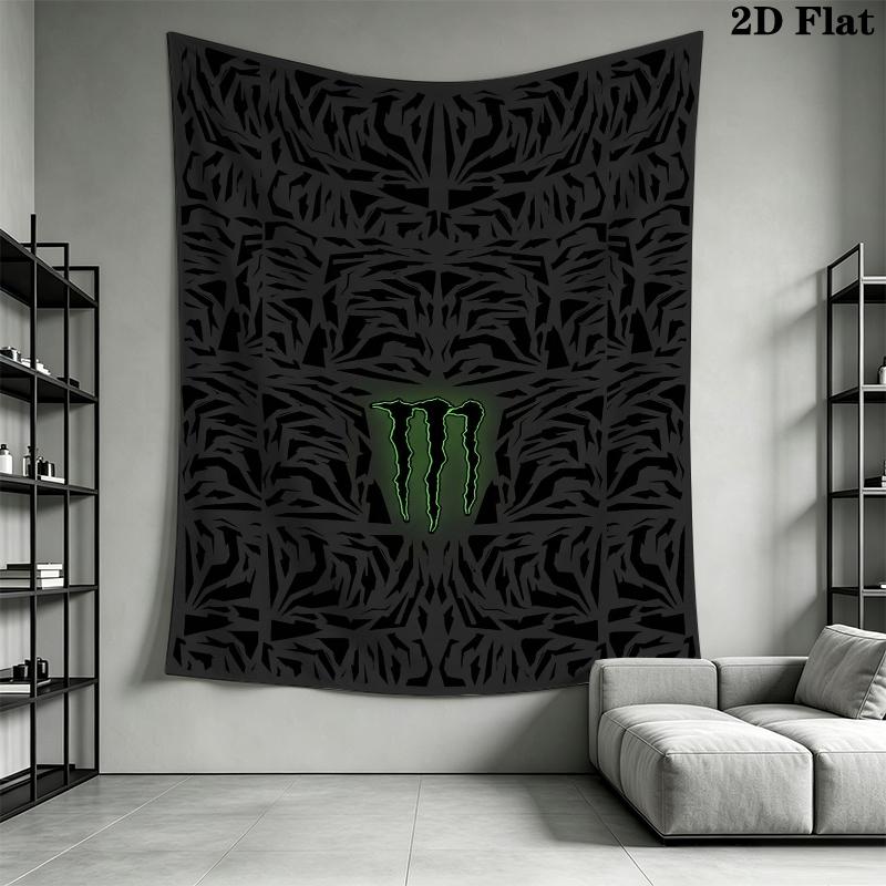 Monster Energy Wandteppich Ästhetisches Wandbehang Gedruckter Stoffdecke Dekorative Wandteppiche für Schlafzimmer Wohnzimmer Heimdekoration