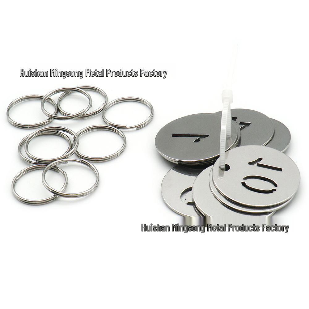 Stainless Steel Numbered Keychain Tag - Anti-Loss ID Pendant