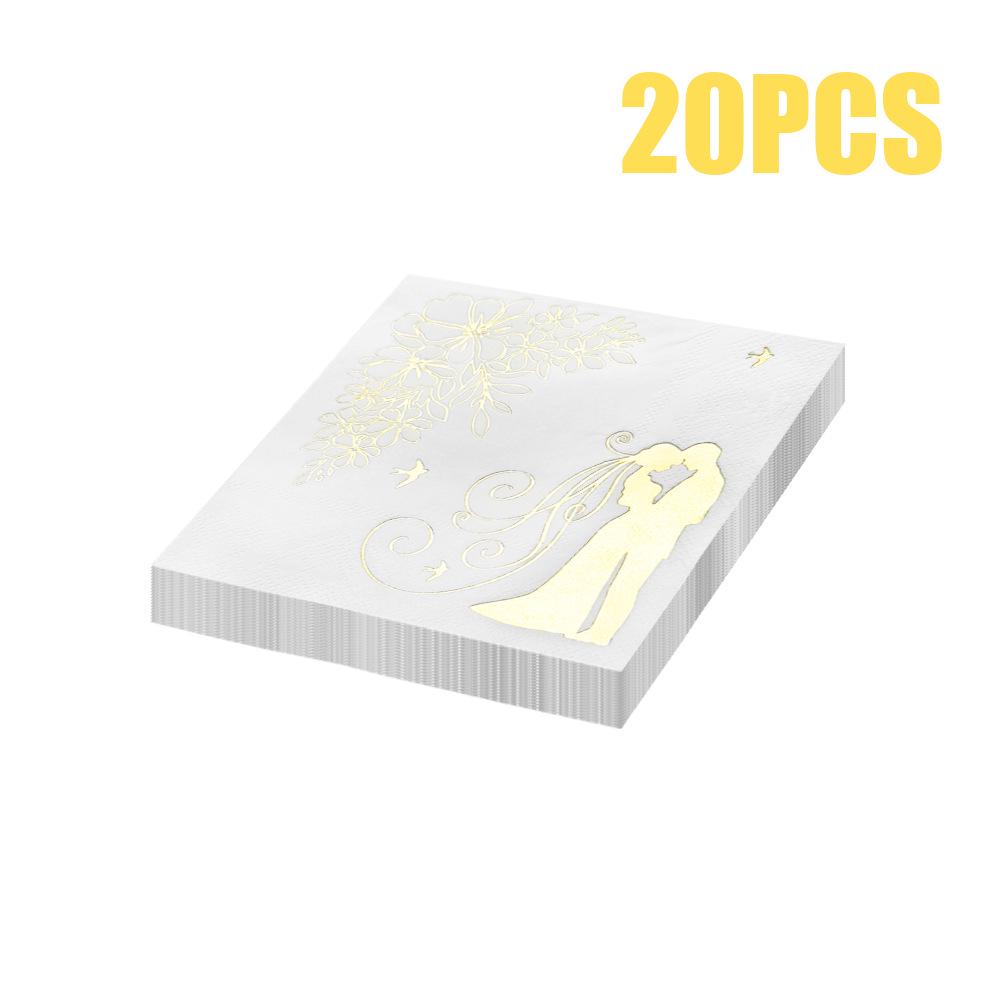 25x25cm 3-Ply Hot-Stamped Wedding Party Napkins - Elegant Disposable Paper for Western Food Celebrations