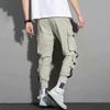FiveFive Streetwear Black Mens Harem Joggers Pants Men Cargo Pants Hip Hop Casual Pockets Sweatpants Male Fashion Trousers Plus Size