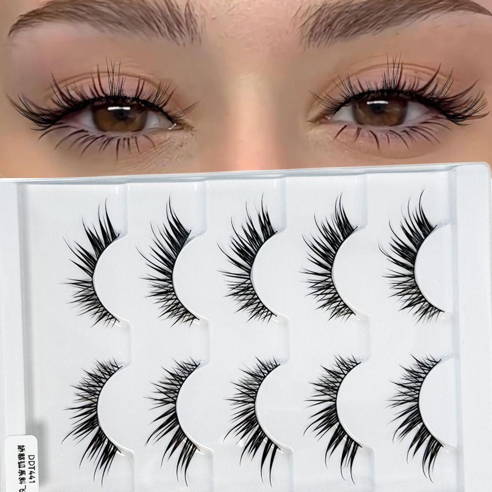 5 Pairs Wispy Foxy Eye Lashes Long Natural Fake Lashes Women's Beauty Eyelashes  Eye Extension