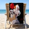 proof beach towel with a Pennywise the Dancing Clown1 pattern - soft,absorbent,quick-drying,machine washable - perfect for swimming,camping,bathing