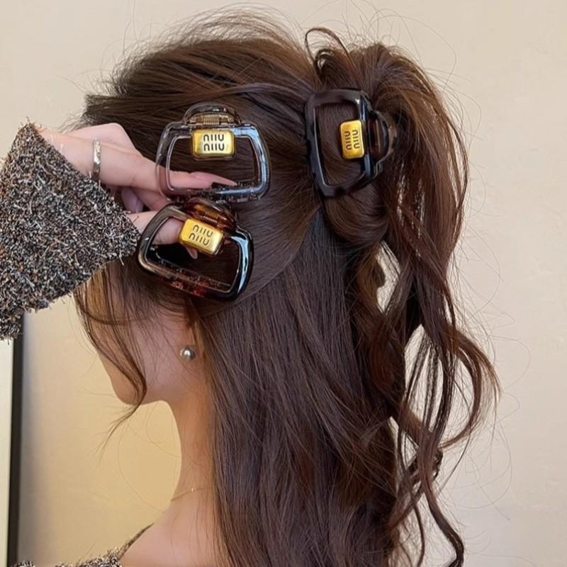 Leopardenmuster Haarklammern Clips Krabbenklemmen Frauen Mädchen Mittel Geometrisch Quadratischer Pferdeschwanzhalter Haarspangen Haarschmuck