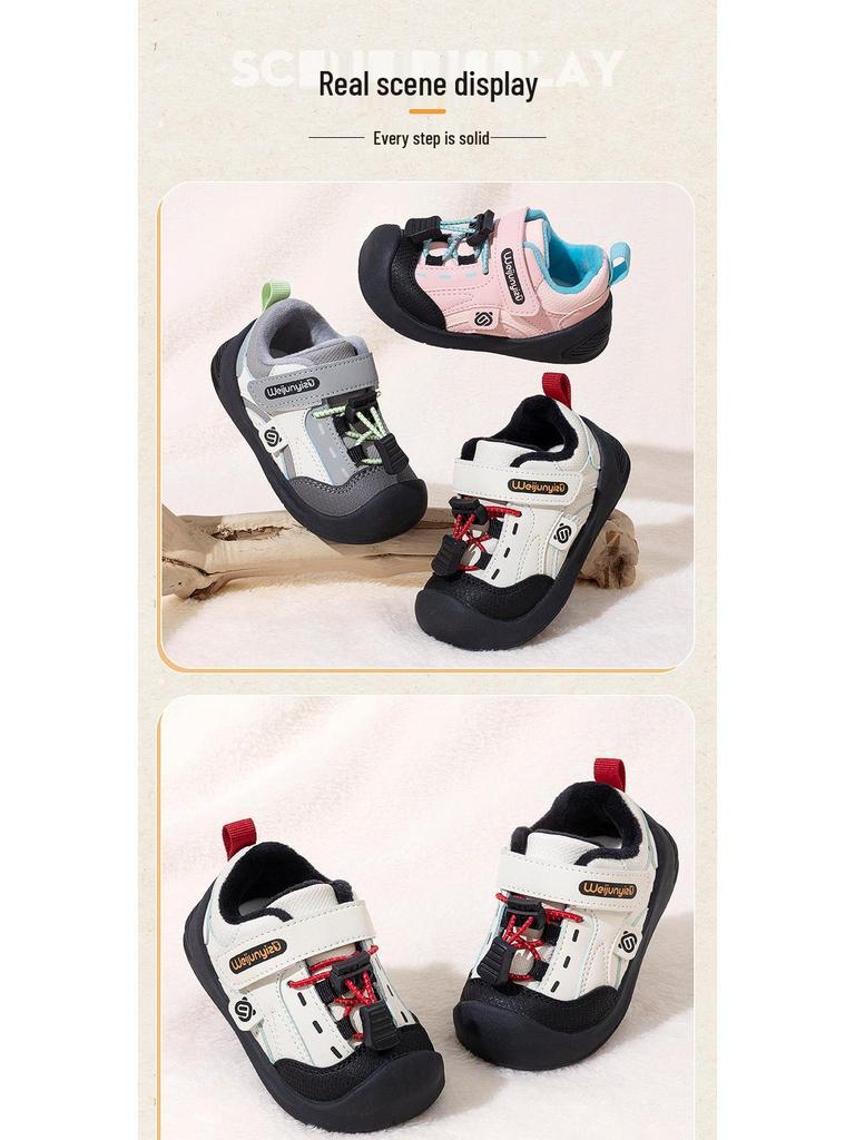 Wei Jun Yi Toddler Winter Cotton Shoes, Soft Sole, Plus Velvet, for 1-3 Year Olds, Girls' Functional Footwear.